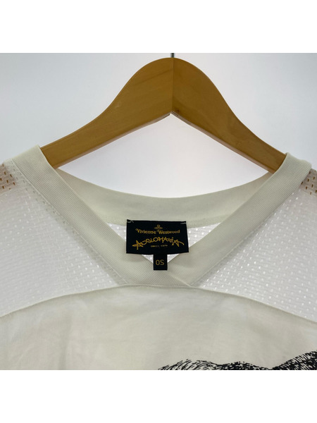 Vivienne Westwood 長袖Tシャツ・カットソー メッシュ切替 アニマルカットソー 白 0S