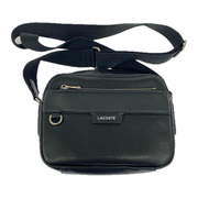 LACOSTE ショルダーバッグ オシアン レザーレポーターバッグ 黒