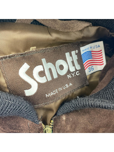 schott ジャケット スエード レザー ブルゾン SIZE:36
