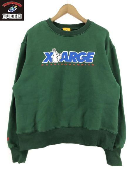 XLARGE×FR2 プリントスウェット 緑[値下]