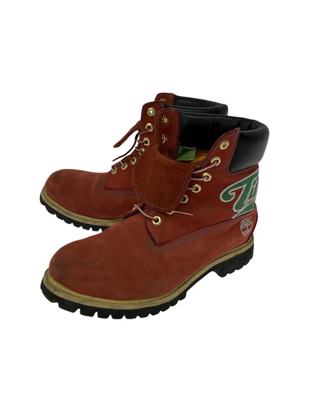 Timberland 36075 カスタム トレッキングブーツ レッド（8.5）