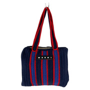 MARNI ハンドバッグ ニットトートバッグ ネイビー