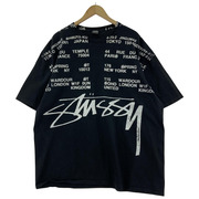 STUSSY LOCATIONS PIGMENT DEYD TEE（XL）BLK