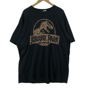 半袖Tシャツ・カットソー JURASSIC PARK レオパードロゴ 黒 2X