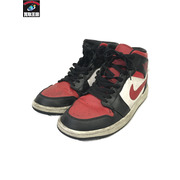 NIKE Air Jordan 1 Mid Black/Gym Red/White/554724-079/27.0cm/黒/赤/ナイキ/スニーカー