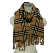 BURBERRY ソノ他 ノヴァチェック カシミヤマフラー 茶