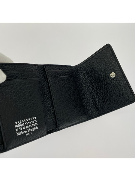 MAISON MARGIELA グレインレザー スリーフォルドウォレット ブラック