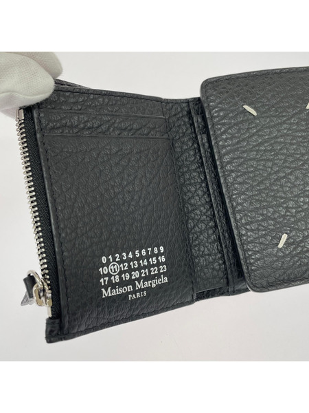 MAISON MARGIELA グレインレザー スリーフォルドウォレット ブラック