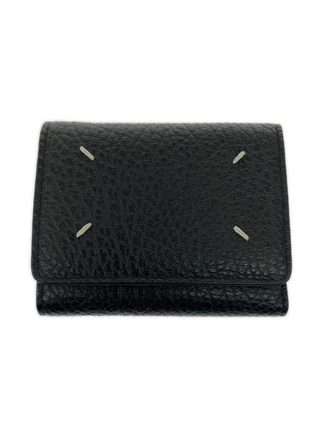 MAISON MARGIELA グレインレザー スリーフォルドウォレット ブラック