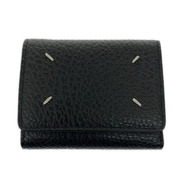 MAISON MARGIELA グレインレザー スリーフォルドウォレット ブラック