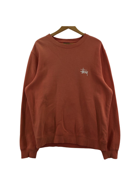 STUSSY ロゴプリントスウェット オレンジ (M)