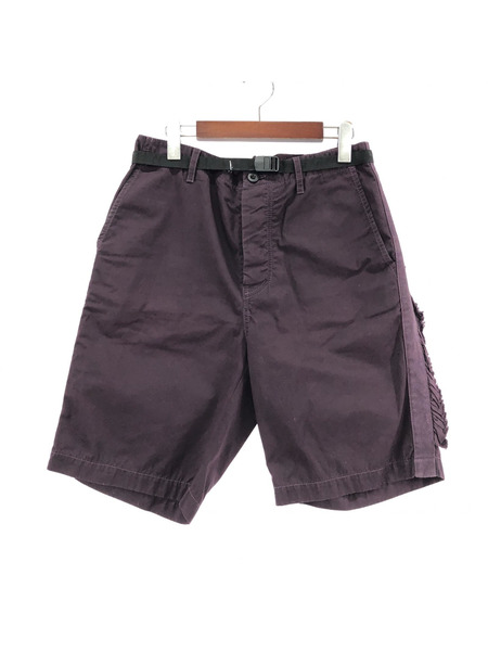 Sacai 16SS WASHED COTTON SHORTS ワインレッド