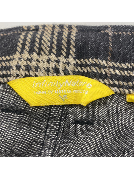 パンツ チェックダブルニーパンツ