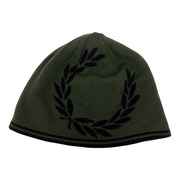 FRED PERRY ニットキャップ BEAMS別注 ロゴビーニー カーキ