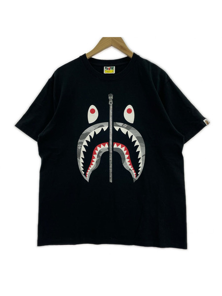 A BATHING APE 半袖Tシャツ・カットソー SS SHARK TEE 黒 (L)