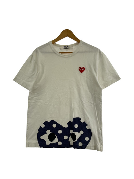 COMME des GARCONS PLAY S/S ハートプリントtee 白 (M)