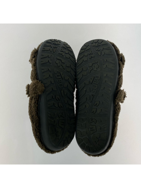 BED J.W. FORD×SUBU TEDDY モンクストラップボアミュール 茶