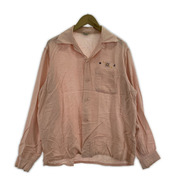 OLD・VINTAGE 長袖シャツ 50s頃 Marlboro Sportwear カスリ 開襟シャツ ピンク