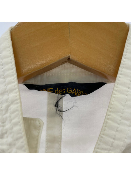 COMME des GARCONS 長袖シャツ 98年 アシンメトリー 切替 白ベージュ (S)