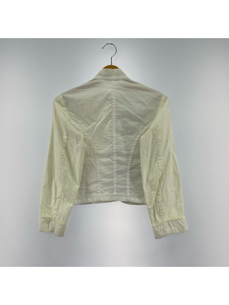 COMME des GARCONS 長袖シャツ 98年 アシンメトリー 切替 白ベージュ (S)