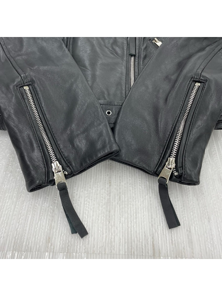ZARA ライダース ラムレザー ダブルライダース S ブラック