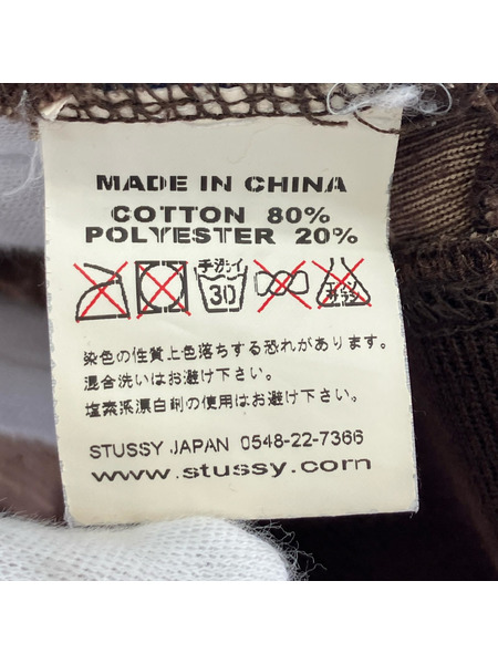STUSSY パーカー(ジップアップ) 00s イエローストライプ ベロアジップパーカー