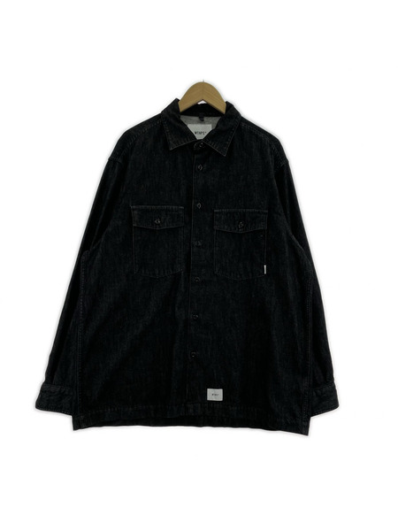 WTAPS 長袖シャツ 23SS CBW/LS DENIM SHIRT 黒 XL[値下]