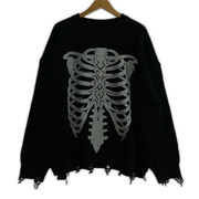 EL REIGN TRIBAL BONE DMAGE KNIT ボーンペイントニット ブラック