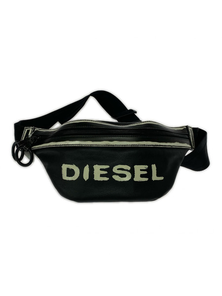 DIESEL ボディバッグ ペイントレザーボディバッグ/黒