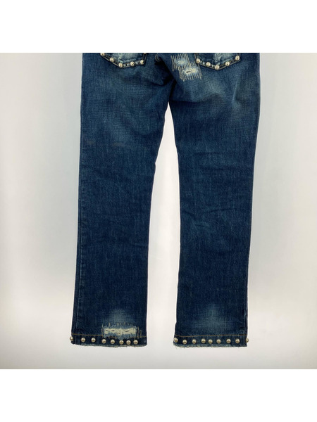 DOLCE&GABBANA デニム・ジーンズ ボールスタッズ インディゴ(44)