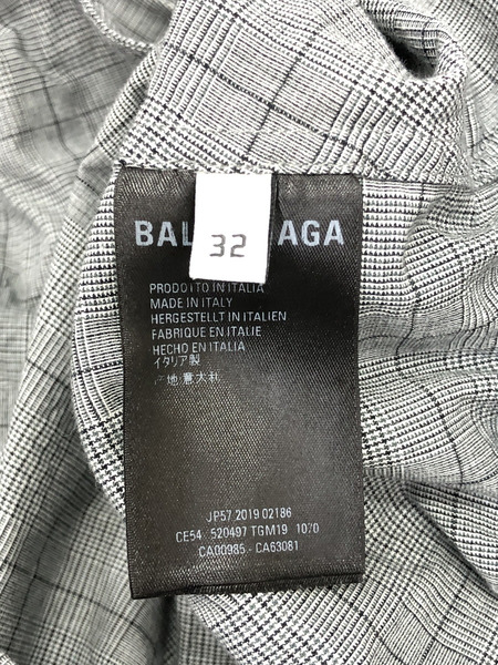 BALENCIAGA/バレンシアガ 19SS チェック スタンドカラーシャツ (32)
