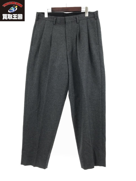 HEUGN GEORGE FLANNEL 2-PLEATS TROUSERS ウールパンツ グレー[値下]｜商品番号：2100205778174 -  買取王国ONLINESTORE