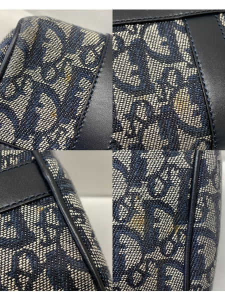 Christian Dior トロッター ミニボストンバッグ ネイビー ダメージあり クリスチャン ディオール ハンドバッグ 