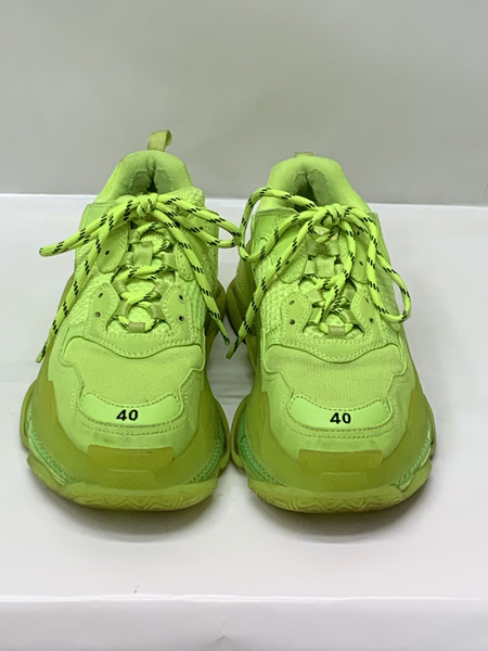 BALENCIAGA Tirple S Size40 544351 ネオンイエロー 開封品 バレンシアガ トリプルS クリアソール スニーカー 靴  蛍光カラー