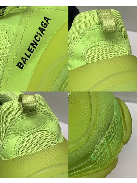 BALENCIAGA Tirple S Size40 544351 ネオンイエロー 開封品 バレンシアガ トリプルS クリアソール スニーカー 靴  蛍光カラー