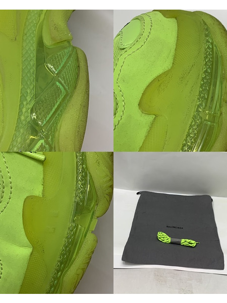 BALENCIAGA Tirple S Size40 544351 ネオンイエロー 開封品 バレンシアガ トリプルS クリアソール スニーカー 靴  蛍光カラー