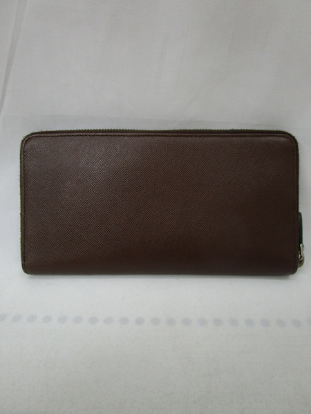 長財布 PRADA ログファスナー(茶)