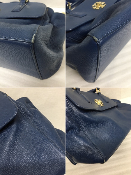 TORY BURCH 2WAY レザーバッグ ブルー