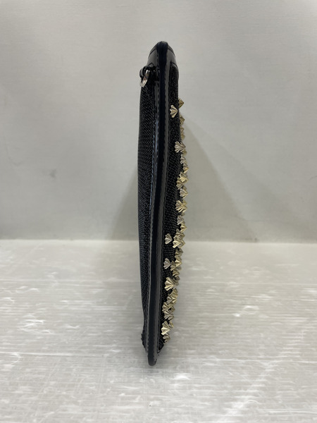 C.Louboutin スパイクスタッズ クラッチバッグ 黒