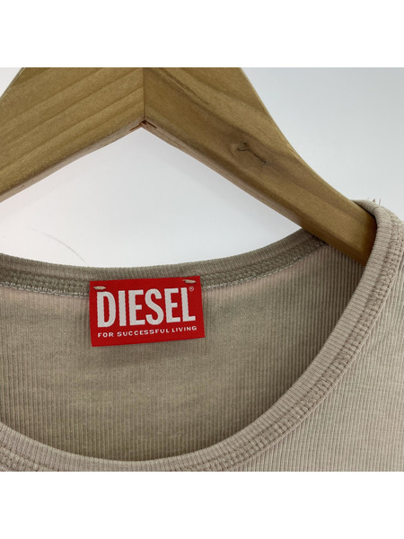 DIESEL T-ELE ハートロゴ リブカットソー M グレー[値下]