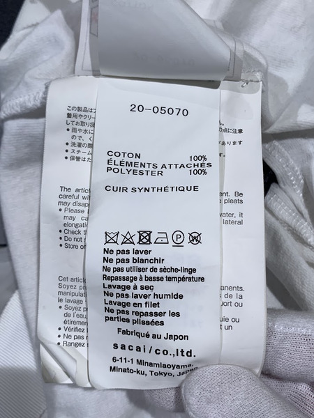 Sacai  ドット シースルー ドッキングTシャツ 1 ホワイト