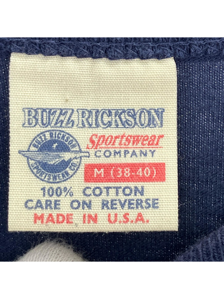 Buzz Rickson's 長袖Tシャツ・カットソー 両面プリント 紺(M)