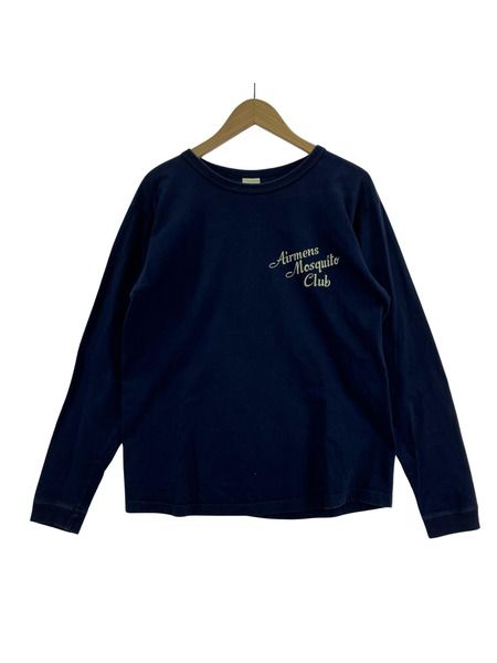 Buzz Rickson's 長袖Tシャツ・カットソー 両面プリント 紺(M)