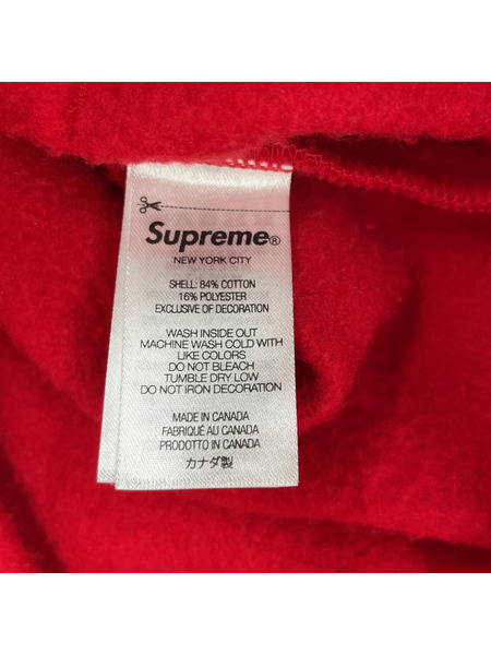 Supreme S LOGO　ZIP UP HOODED SWEATSHIRT (M) 赤