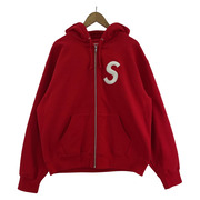 Supreme S LOGO　ZIP UP HOODED SWEATSHIRT (M) 赤