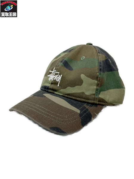 STUSSY BASIC WASHED LOW PRO CAP WOODLAND CAMO