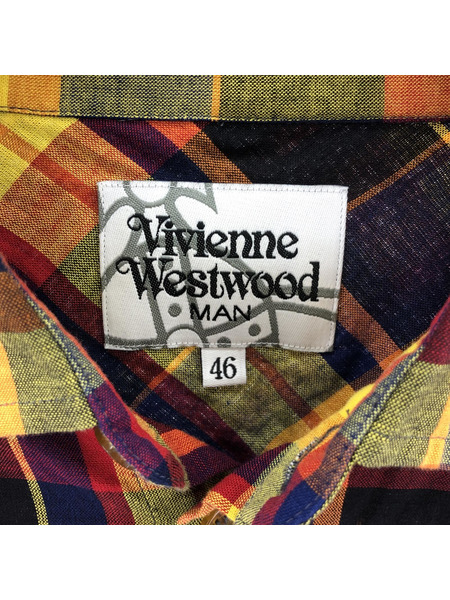 Vivienne Westwood　コットンリネンチェックシャツ (46) VW-WR-89572