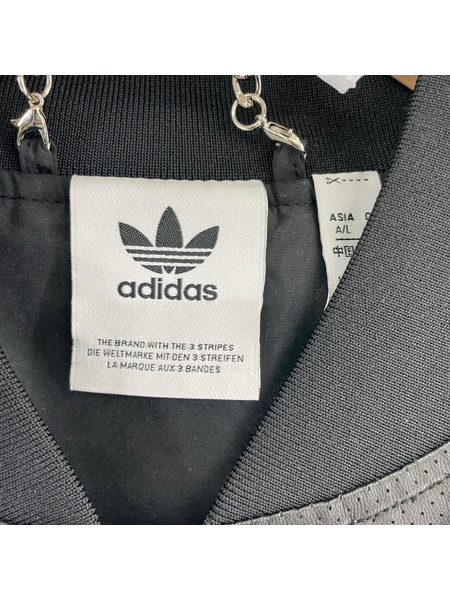 adidas ブルゾン・ジャンパー パンチングメッシュ トラックジャケット 黒 XL