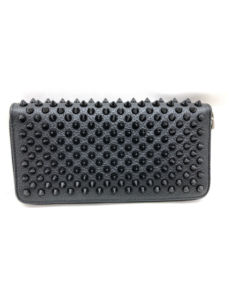長財布 C.Louboutin Panettone スパイクスタッズ ラウンド 黒