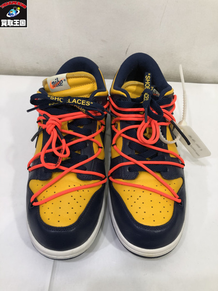 NIKE DUNK LOW LTHR/OW OFF-WHITE UNIVERSITY GOLD CT085(43)/ナイキ/オフホワイト